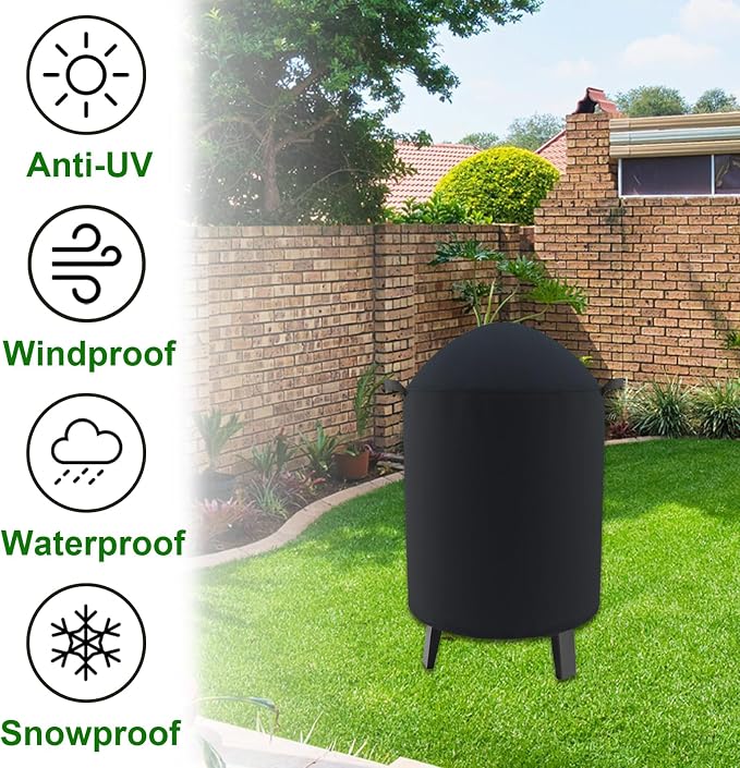 Outdoor Round Smoker Cover Fits Char-Broil 16" Bullet Smoker, Realcook 17" - Image 6