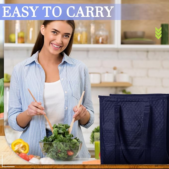 10 Pack Large Insulated Grocery Bags Reusable Shopping Bags - Image 3