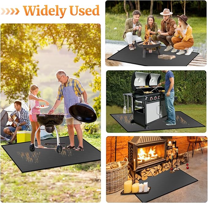 Grill Floor Mat 36 x 30 Inch, Silicone Coated Fiberglass