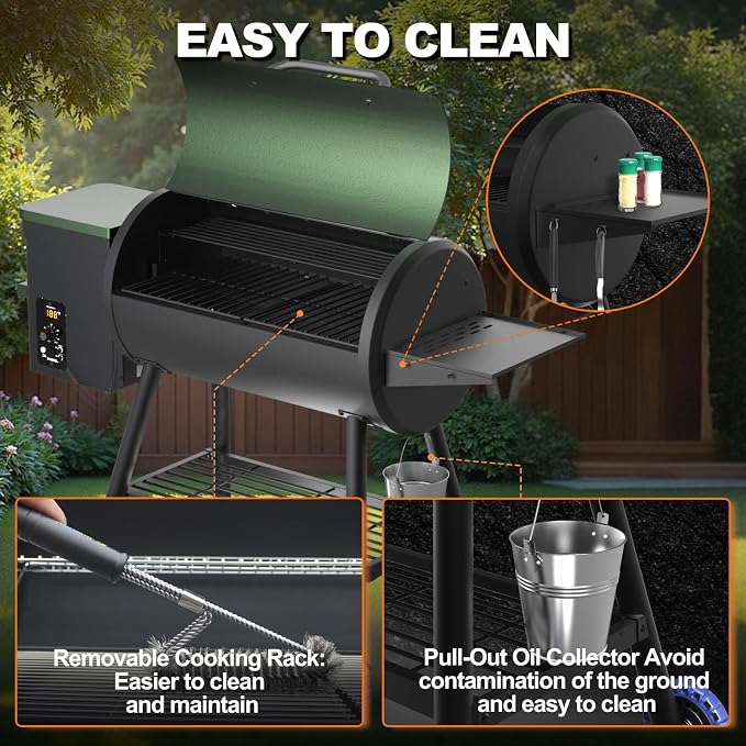 Pellet Smoker Grill Combo, 456 SQ.IN Cooking Area - Image 5