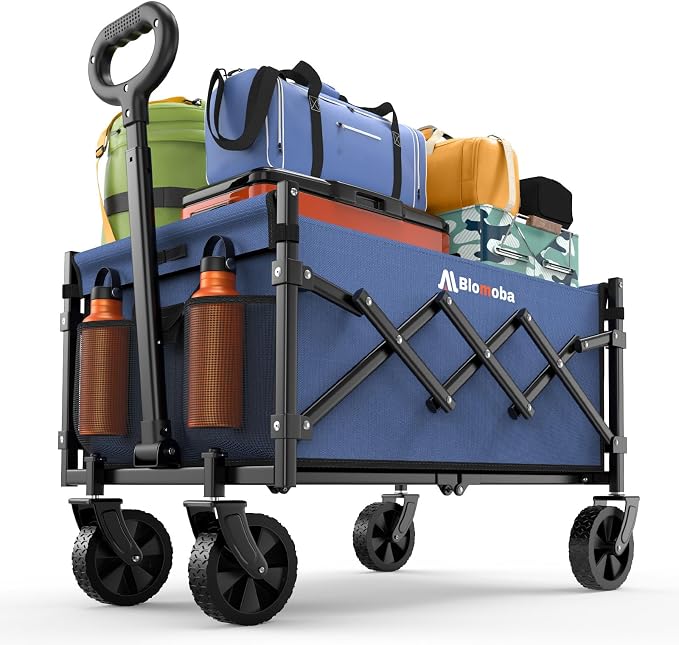 Collapsible Wagon with Wheels, 220 lbs Wagons Carts Foldable Wagon Cart with by Blomoba