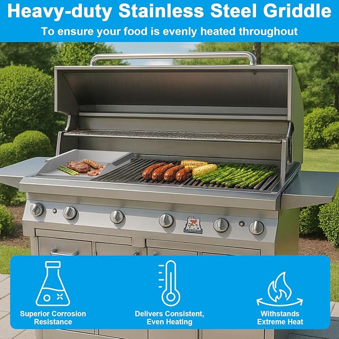 Half Size Griddle Plate for Solaire 30 42 and 56 Inch Grills Stainless Steel - Image 6