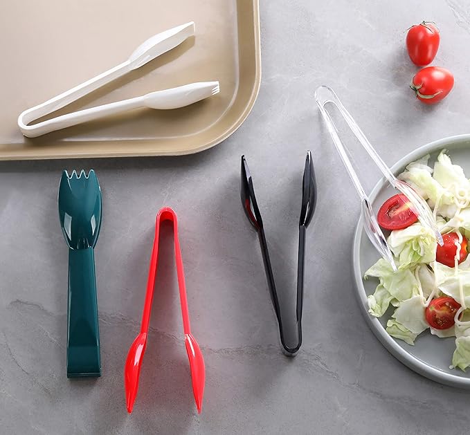 Serving Tongs, Red Food-Safe Polycarbonate, 6 x 6 Inch