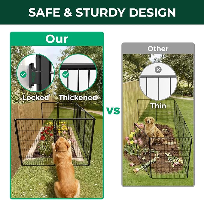 FXW Garden Fence Outdoor for The Yard – 40in x 18.2ft Heavy Duty Metal Animal - Image 4