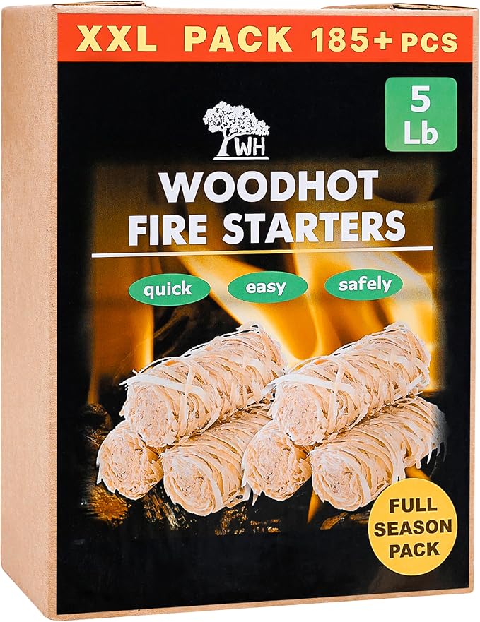 WH 185 pcs Natural Fire Starters by Woodhot