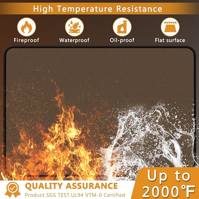 Anze Under Grill Mat for Outdoor Grill, 48x90 Inch Anti-Slip BBQ Floor Mats - Image 3