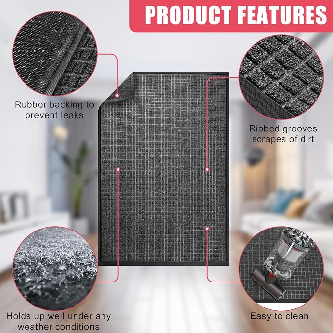 Kuyal Front Door Mat, Waterproof Welcome Mats - Image 4