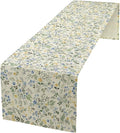 Rustic Flower Table Runner, Spring Sage Green Eucalyptus Leaves Watercolor by JanJCurt