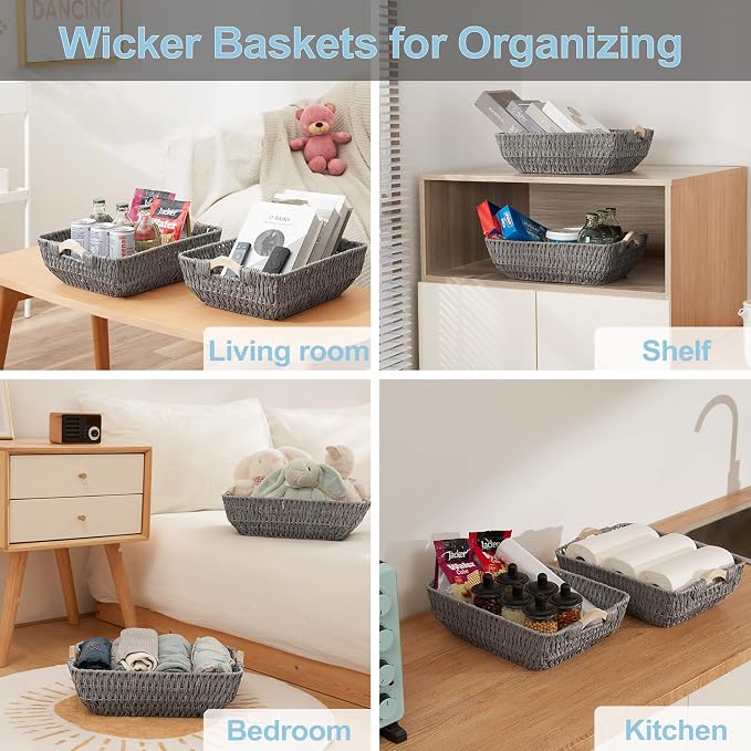 FairyHaus Wicker Baksets 2Pack 15x10x5, Recyclable & Renewable Paper Rope - Image 9