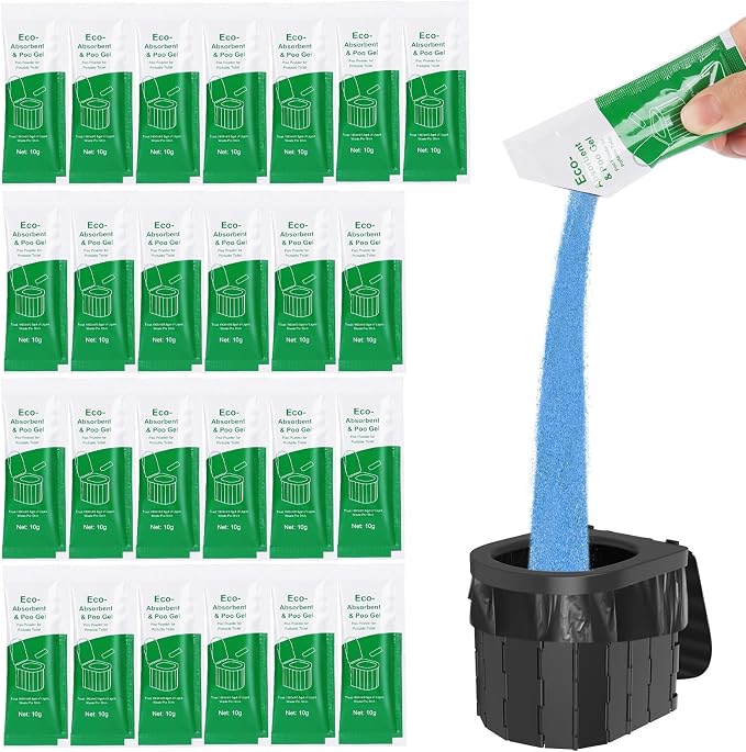 25 pack Portable Toilet Absorbent Gel Powder, Poo Gel by Siewl