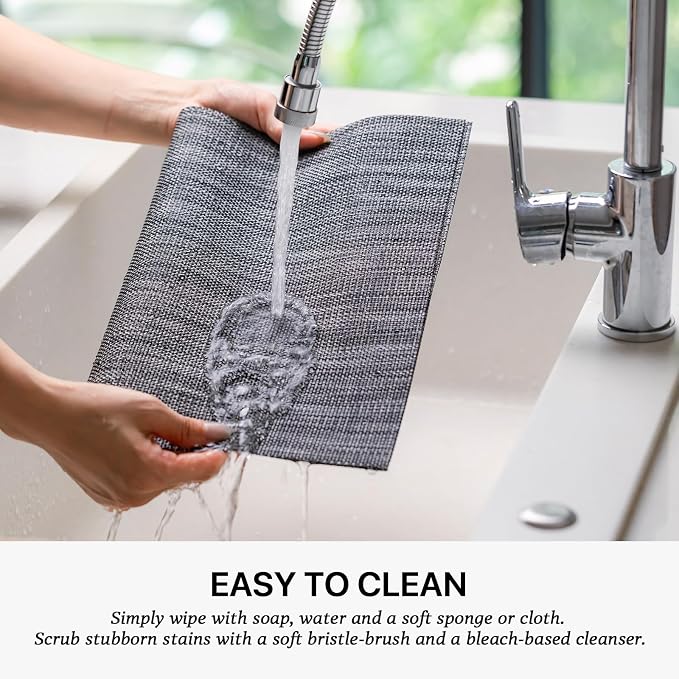 LEXMORE Placemats Set of 6 Vinyl/Plastic Woven Place Mats - Image 4