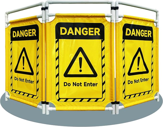 Safety Caution Barricade 3Panels Foldable Security Signs by LTCANOPY
