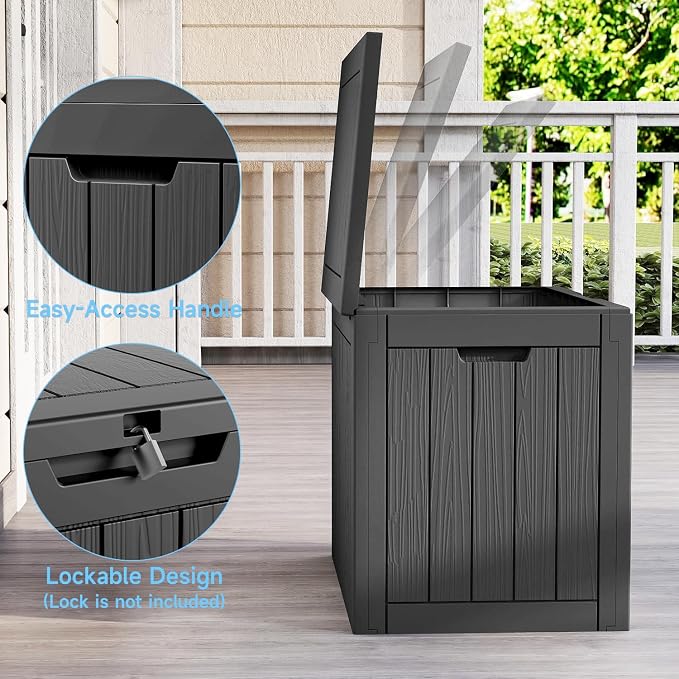 EasyUp 36 Gallon Outdoor Storage Box Waterproof, Resin Outdoor Deck Box - Image 5