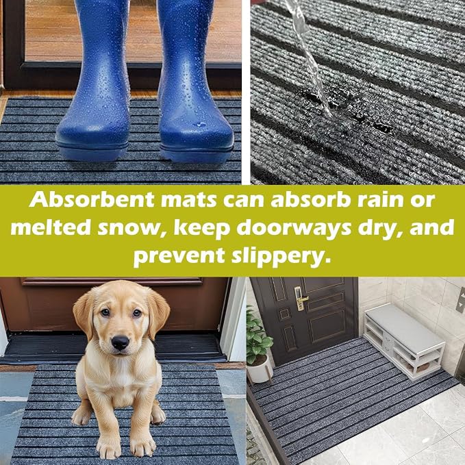 Antenat 2-Pack Door Mat, Low Profile Indoor Outdoor Entryway Mats, Durable - Image 3
