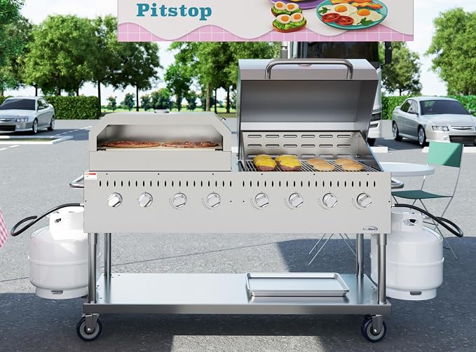 60 in. 8-Burner Commercial Outdoor Propane Gas Grill - Image 4