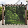 Nature Theme Waterproof Indoor/Outdoor Curtains, Forest Pattern, Weatherproof by Lirduipu
