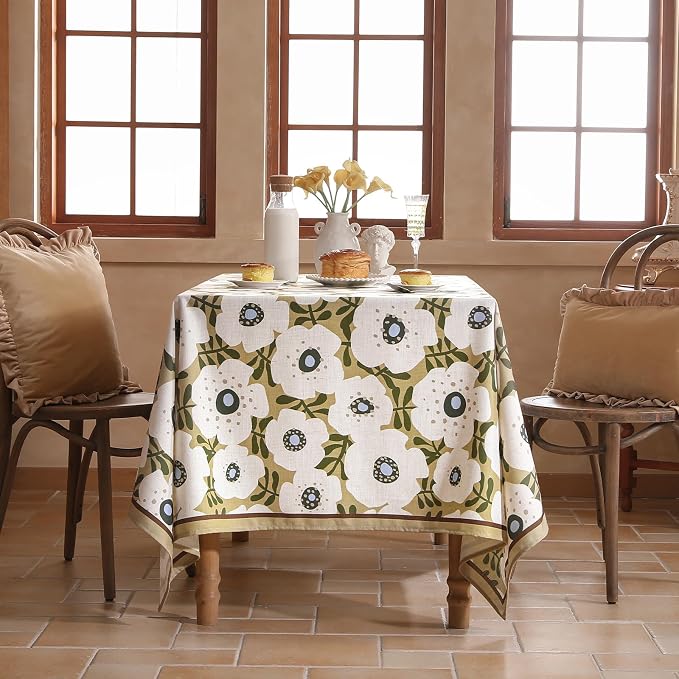 Designer Vintage Rectangular Tablecloth, Linen French Tablecloth - Image 3