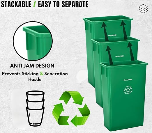 Alpine 23 Gallon Slim Trash Can - Image 4
