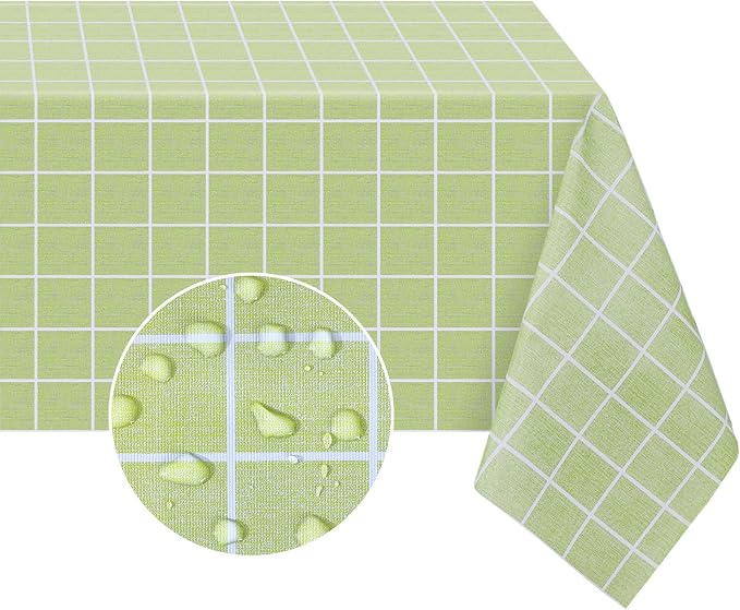 Romanstile Rectangle Vinyl Tablecloth, 100% Waterproof Oil-Proof Checkered by Romanstile