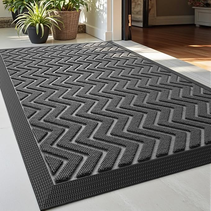 DEXI Front Door Mat Outside Entrance, 2x3 ft Rubber Entry Doormat Heavy Duty by DEXI