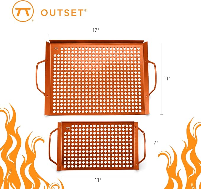 Outset QN76 Copper Grid Set Non-Stick Grilling Tray - Image 6