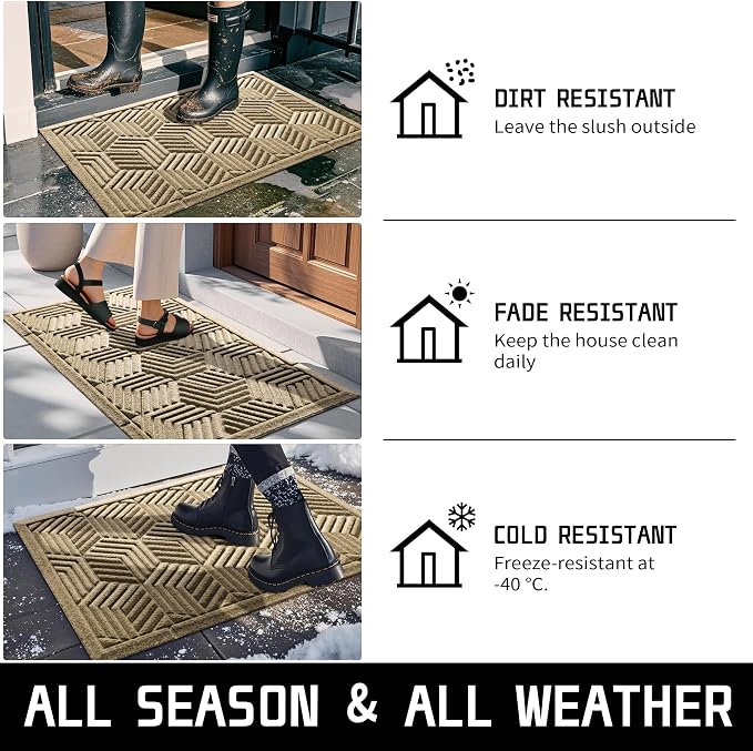 Yimobra Door Mats Outdoor 29.5x17, All-Season Waterproof Outdoor Mats - Image 3
