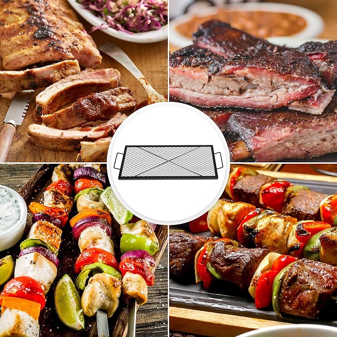 onlyfire X-Marks Fire Pit Cooking Grate, Portable Rectangle Campfire Grill Grate - Image 7