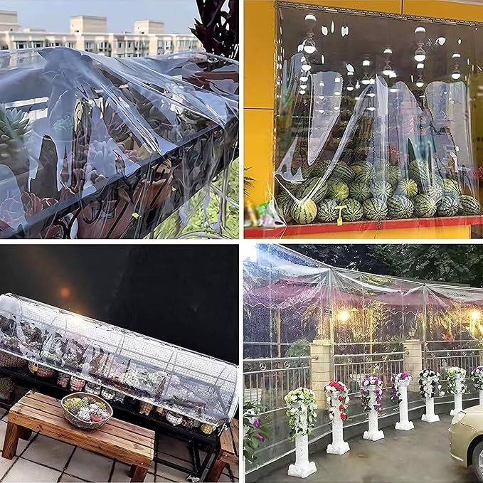 Clear Tarps Heavy Duty PVC, Transparent Tarp Durable Waterproof Dustproof - Image 7