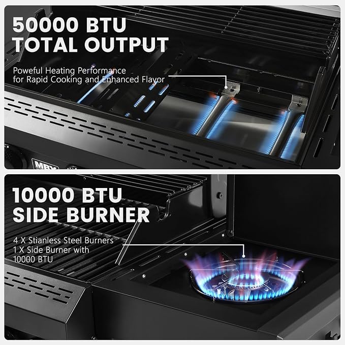 4 Burner Propane Grill, 50000 BTU BBQ Grill - Image 5