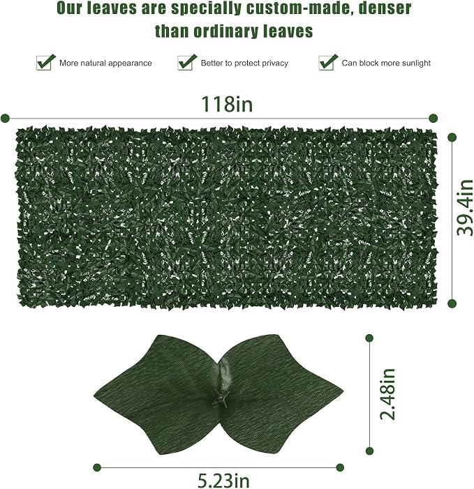 Faux Ivy Fence Privacy Screen Outdoor Expandable Artificial Greenery Roll Fake - Image 2