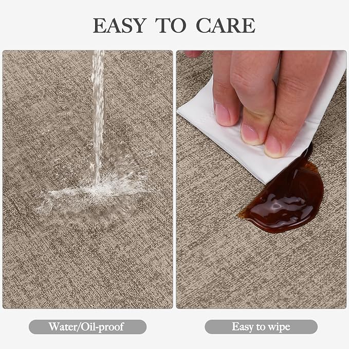 Faux Leather Heat Resistant Placemats Set of 8 – Waterproof Oilproof Wipeable - Image 3