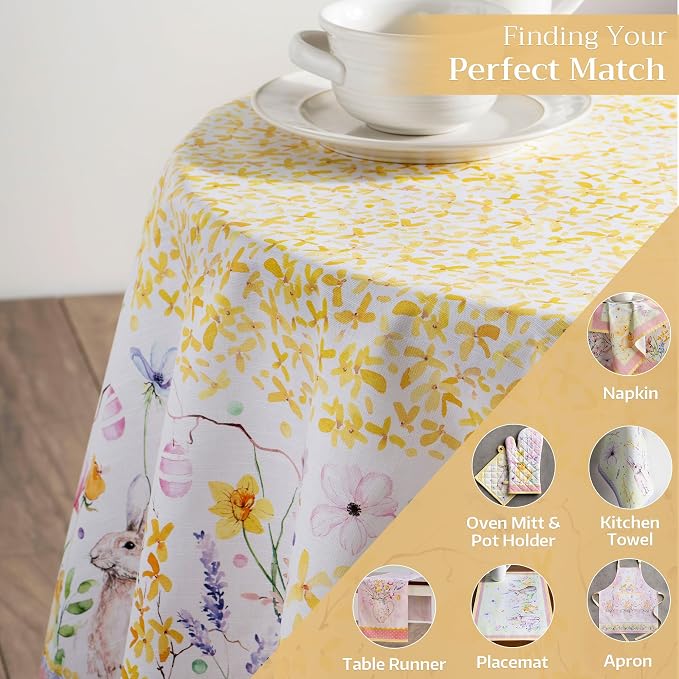 Maison d' Hermine Table Cloth Round Table 100% Cotton 69 Inches Tablecloth - Image 5