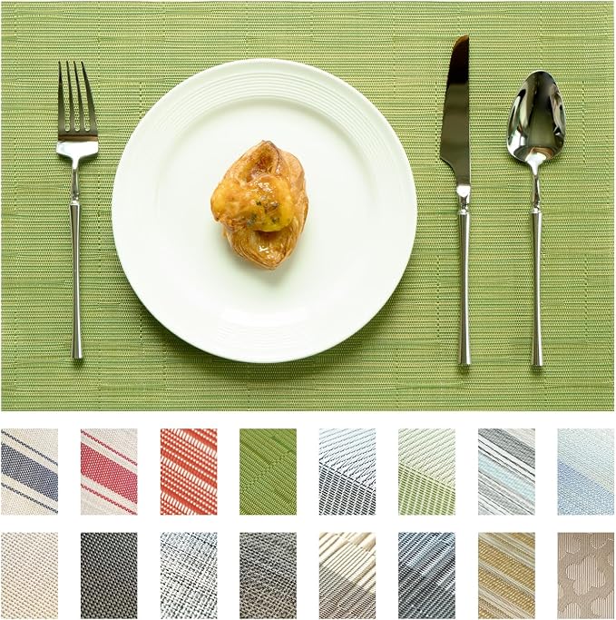 Placemats Set of 4 Vinyl/Plastic Woven Place Mats by Unknown