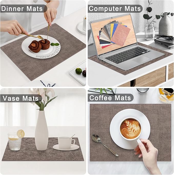 Homaxy Faux Leather Heat Resistant Placemats - Image 6