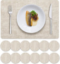 MOSAYT Faux Leather Placemats Set of 12, Heat Resistant Vinyl Place Mats by MOSAYT