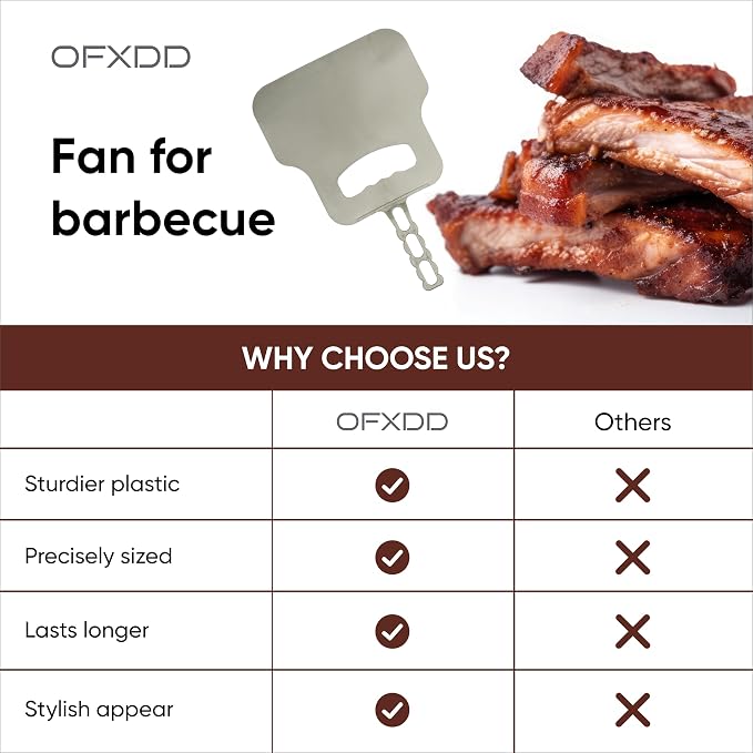 Heat Resistant Plastic Barbecue Hand Fan BBQ Flame Blower, Bbq hand fan color - Image 6
