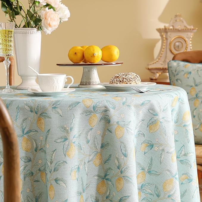 patdrea Designer Linen Vintage Green Tablecloth - Image 3