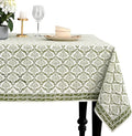 CPC Fern Regal Tablecloth 100% Cotton 72x140 Inch Indian Block Print Rectangle by COTTONPRINTCLUB