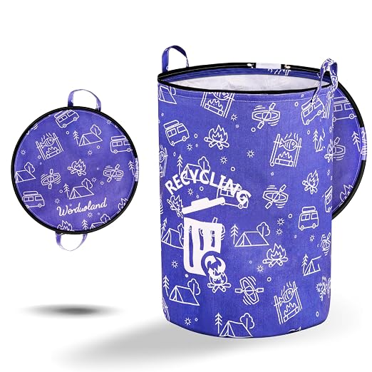 1 Pcs 30 Gallon Collapsible Trash Can Portable Waterproof Reusable by Werduoland