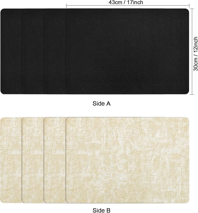 Myir JUN Dual Sided Placemats, Faux Leather Set of 4 - Image 6