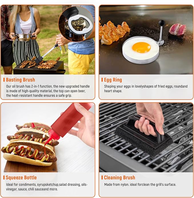 Griddle Accessries Kit, Grill BBQ Spatula Utensils Set - Image 5