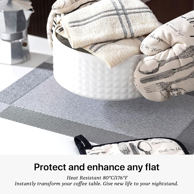 LEXMORE Placemats Set of 8 Vinyl/Plastic Woven Place Mats - Image 5