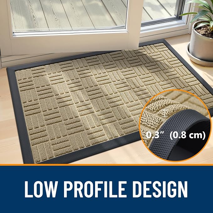OLANLY Front Door Mat Outside Entrance 29.5x17, Heavy Duty Sturdy Natural - Image 6