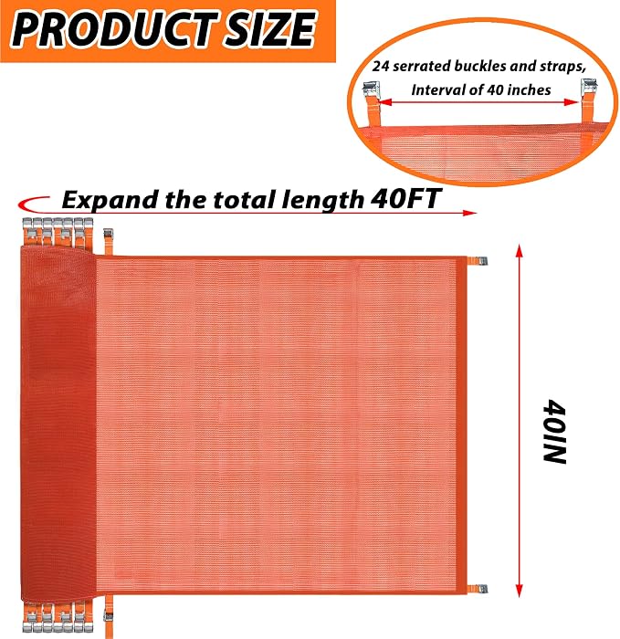 40' L x 40" W Construction Safety Debris Netting - Image 2
