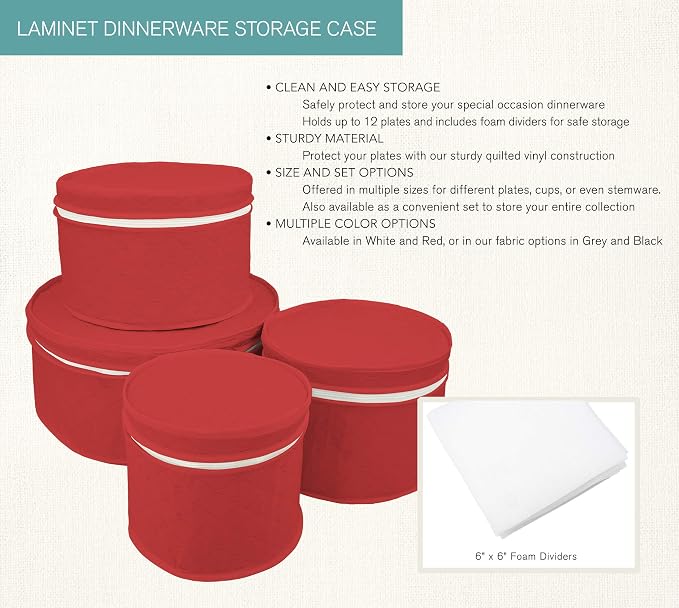 LAMINET 4 Piece Quilted Plate Storage Set - Image 3
