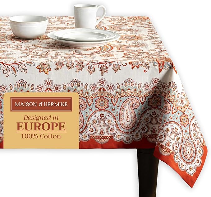 Maison d' Hermine Table Cloth Rectangle Table 100% Cotton 70 x 140 Inches Fall by MaisondHermine