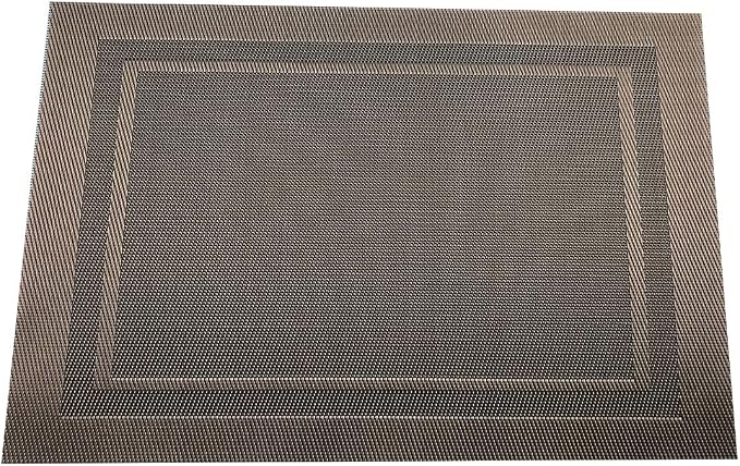 Gugrida Placemats Set of 6 Plaid Checkered Brown PVC Placemat - Image 3