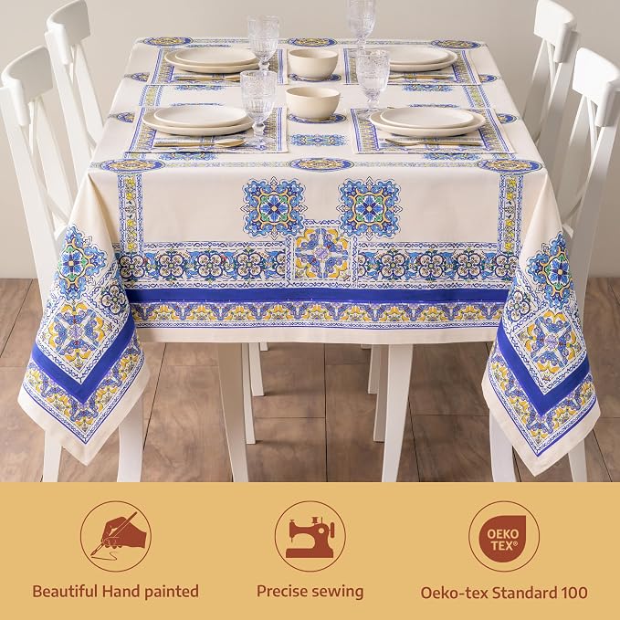 Maison d' Hermine Premium Table Cloth Rectangle Table 100% Combed Cotton 90 x - Image 2