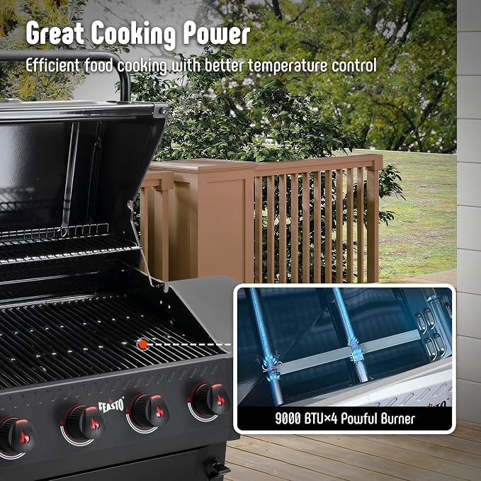 4 Burner Gas Grill, 000 BTU Outdoor BBQ Grill - Image 7