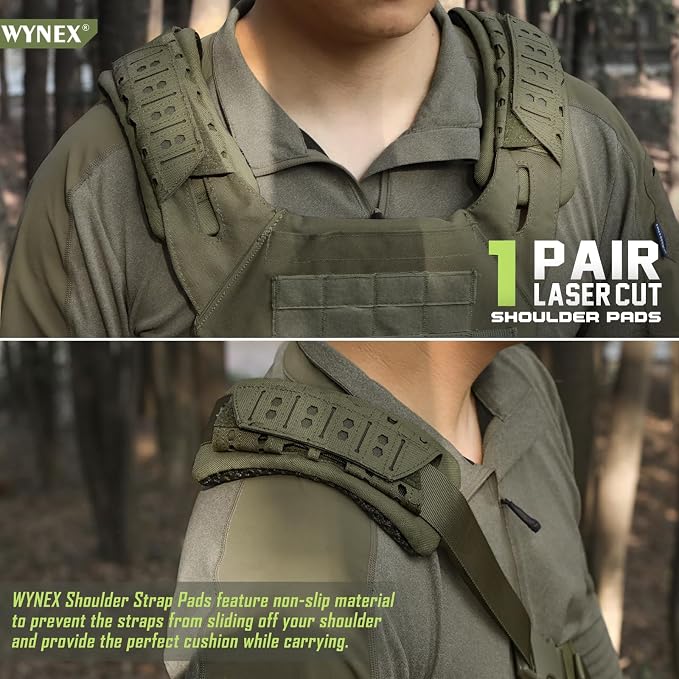WYNEX Shoulder Strap Pad for Vest Carrier, 2 Pack Tactical Plate Shoulder Pads - Image 2